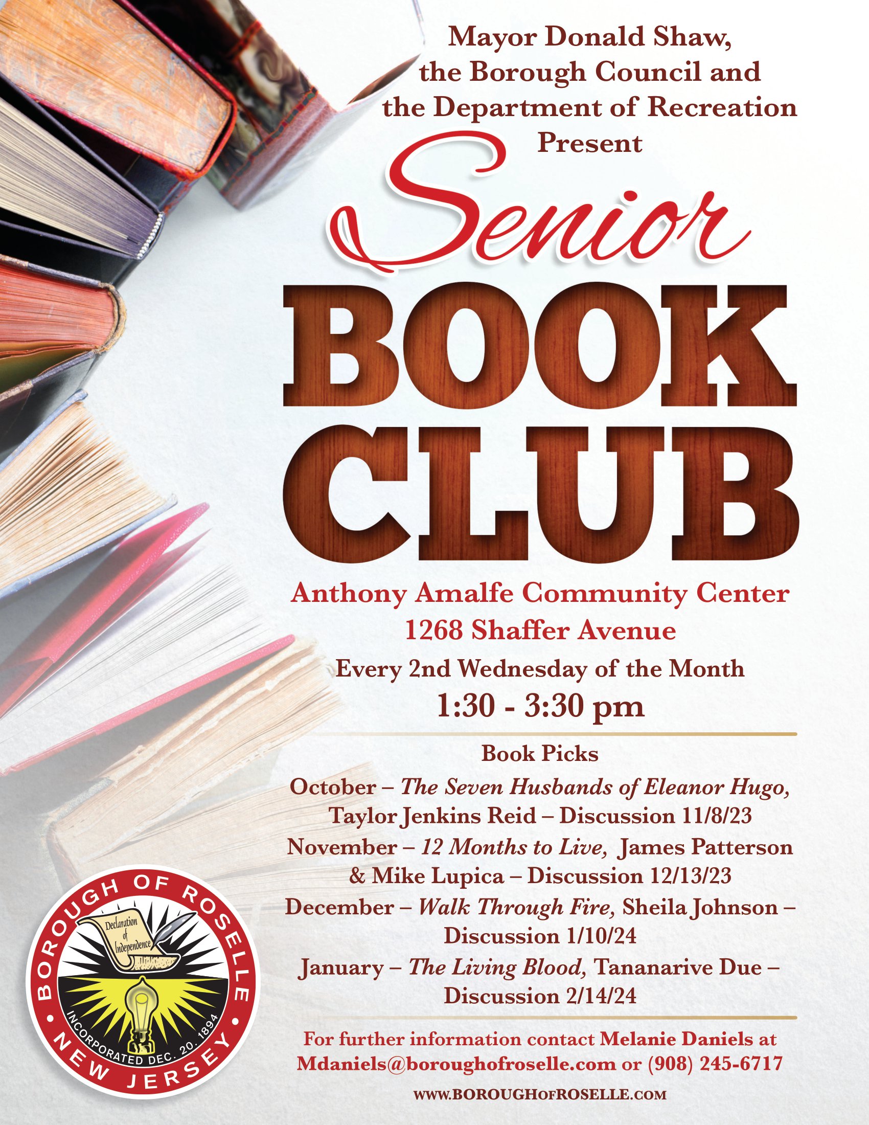 2023 Senior Book Club flyer v3
